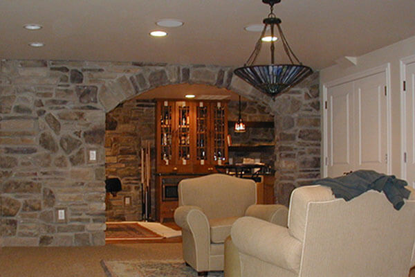 Finished basement living space